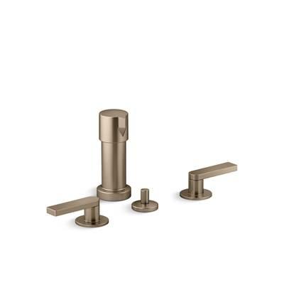 Kohler Composed Widespread bidet faucet with lever handles - Vibrant Brushed Bronze by Kohler