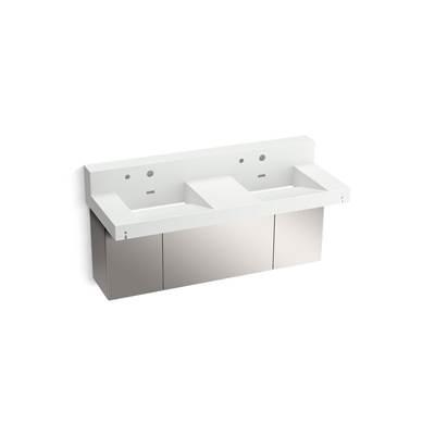 Kohler ConstellationE 60'' wall-mount basin lavatory system with backsplash - Miami White by Kohler