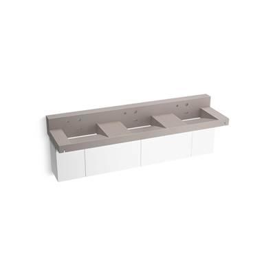 Kohler ConstellationE 90'' wall-mount basin lavatory system with backsplash - Neutral Concrete by Kohler