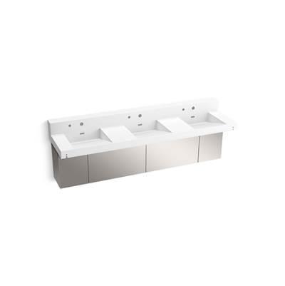 Kohler ConstellationE 90'' wall-mount basin lavatory system with backsplash - Glacier White by Kohler