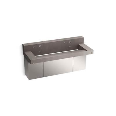 Kohler ConstellationE 60'' wall-mount trough lavatory system with backsplash - Ash Concrete by Kohler