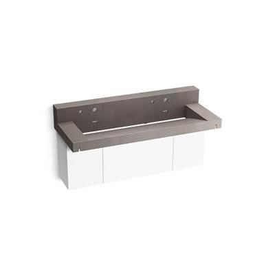 Kohler ConstellationE 60'' wall-mount trough lavatory system with backsplash - Ash Concrete by Kohler
