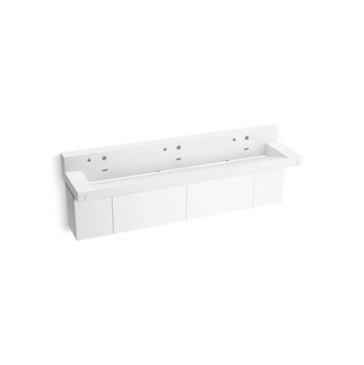 Kohler ConstellationE 90'' wall-mount trough lavatory system with backsplash - Miami White by Kohler