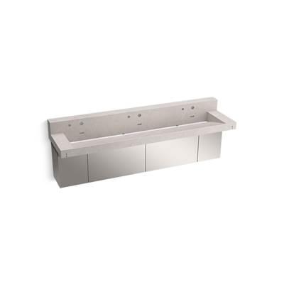 Kohler ConstellationE 90'' wall-mount trough lavatory system with backsplash - Desertsilver by Kohler