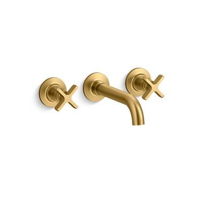 Kohler CastiaE by Studio McGee Wall-mount bathroom sink faucet trim, 1.2 gpm - Vibrant Brushed Moderne Brass by Kohler