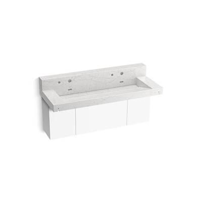 Kohler ConstellationE 60'' wall-mount trough lavatory system with backsplash - Pearl Jasmine by Kohler