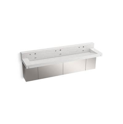 Kohler ConstellationE 90'' wall-mount trough lavatory system with backsplash - Pearl Jasmine by Kohler