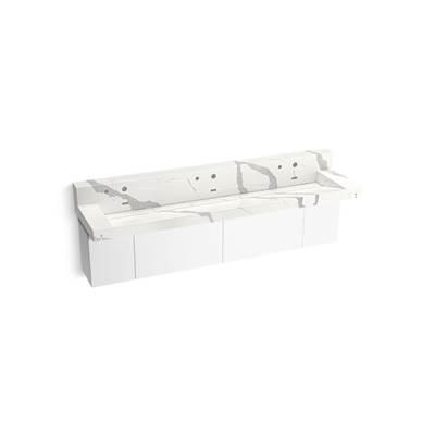 Kohler ConstellationE 90'' wall-mount trough lavatory system with backsplash - Et Bianco Cal by Kohler