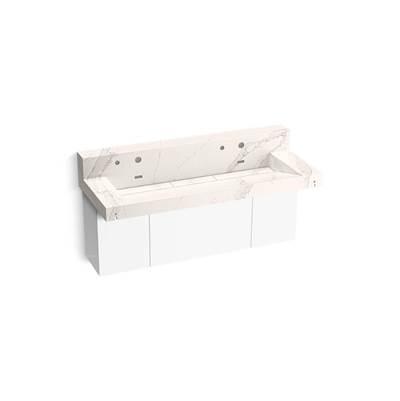 Kohler ConstellationE 60'' wall-mount trough lavatory system with backsplash - Et Cal Gold by Kohler