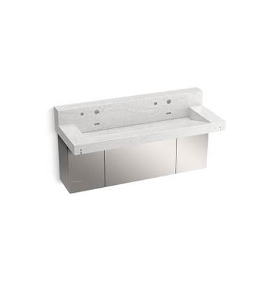 Kohler ConstellationE 60'' wall-mount trough lavatory system with backsplash - Pearl Jasmine by Kohler