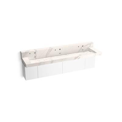 Kohler ConstellationE 90'' wall-mount trough lavatory system with backsplash - Et Cal Gold by Kohler