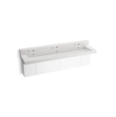 Kohler ConstellationE 90'' wall-mount trough lavatory system with backsplash - Pearl Jasmine by Kohler