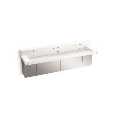 Kohler ConstellationE 90'' wall-mount trough lavatory system with backsplash - Designer White by Kohler