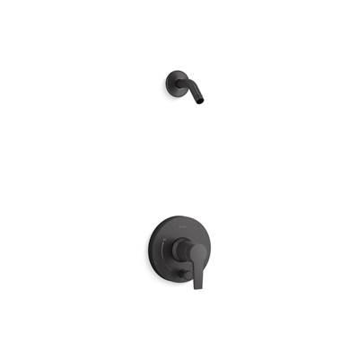 Kohler Pitch Rite-Temp shower trim kit with push-button diverter, less showerhead - Matte Black by Kohler