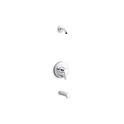 Kohler Pitch Rite-Temp bath and shower trim kit with push-button diverter, without showerhead - Polished Chrome by Kohler