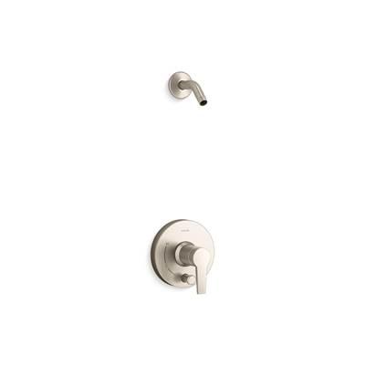 Kohler Pitch Rite-Temp shower trim kit with push-button diverter, less showerhead - Vibrant Brushed Nickel by Kohler