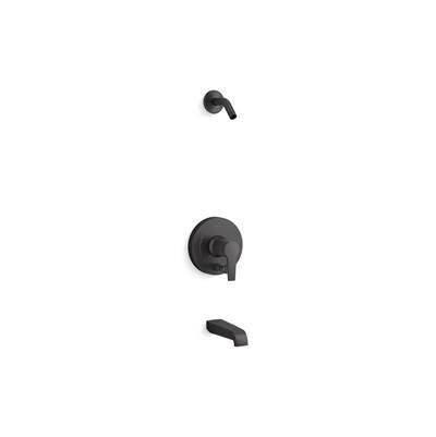 Kohler Pitch Rite-Temp bath and shower trim kit with push-button diverter, without showerhead - Matte Black by Kohler