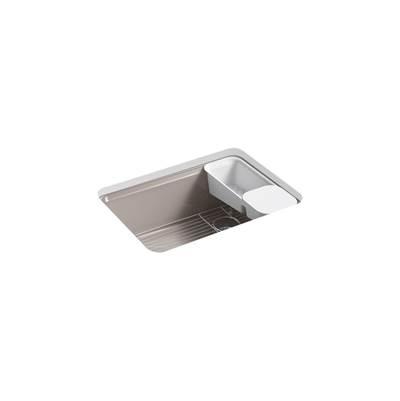 Kohler Riverby 27'' undermount single-bowl workstation kitchen sink - Truffle by Kohler