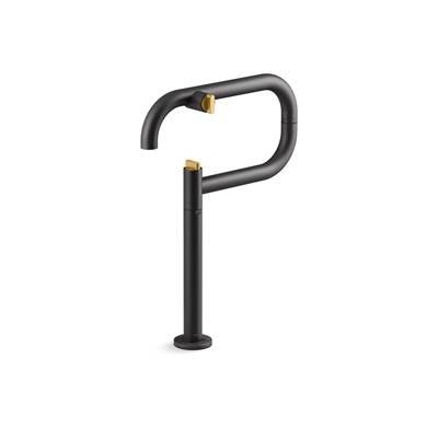 Components Deck-mount pot filler - Matte Black With Brushed Moderne Brass