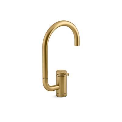 Kohler Components Single-handle bar sink faucet with two-function extended-reach spout - Vibrant Brushed Moderne Brass