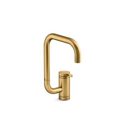 Kohler Components Single-handle bar sink faucet with two-function extended-reach spout - Vibrant Brushed Moderne Brass