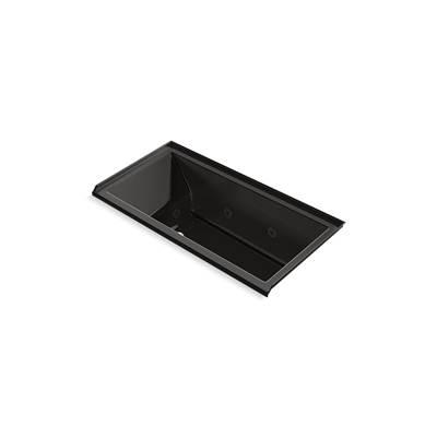Kohler Underscore 60'' x 30'' drop-in/alcove heated whirlpool bath, right drain - Black by Kohler