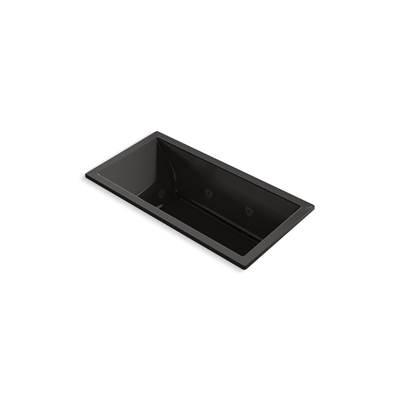 Kohler Underscore 60'' x 30'' drop-in heated whirlpool bath - Black by Kohler