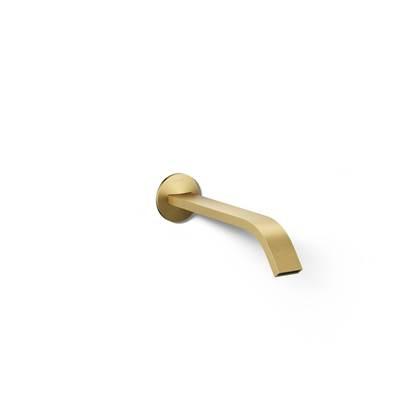 Kohler Components Wall-mount bathroom sink faucet spout with Ribbon design, 1.2 gpm - Vibrant Brushed Moderne Brass