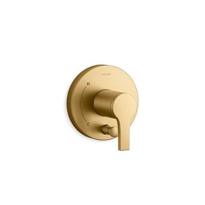 Kohler Elate Rite-Temp valve trim with diverter - Vibrant Brushed Moderne Brass