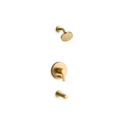 Kohler Elate Rite-Temp Bath And Shower Trim Kit With Push-Button Diverter 1.75 GPM - Vibrant Brushed Moderne Brass by Kohler