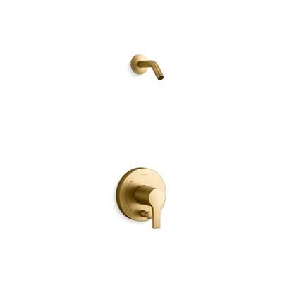 Kohler Elate Rite-Temp Shower Trim Kit With Push-Button Diverter Without Showerhead - Vibrant Brushed Moderne Brass by Kohler