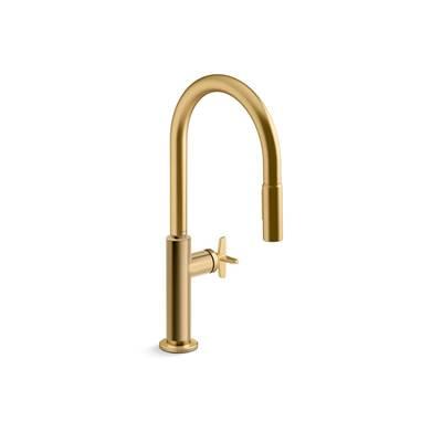 BilletE Pull-down kitchen sink faucet with two-function sprayhead
