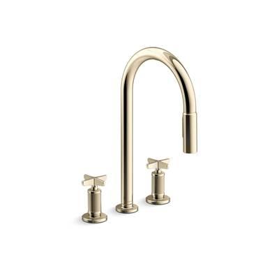 Kohler Touchless pull-down kitchen sink faucet with two-function sprayhead - Vibrant French Gold by Kohler