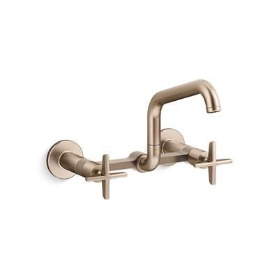 BilletE Two-hole wall-mount bridge kitchen sink faucet - Vibrant Brushed Bronze