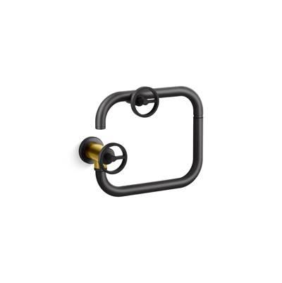 BilletE Wall-mount pot filler - Matte Black With Brushed Moderne Brass