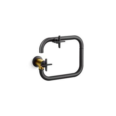 BilletE Wall-mount pot filler - Matte Black With Brushed Moderne Brass