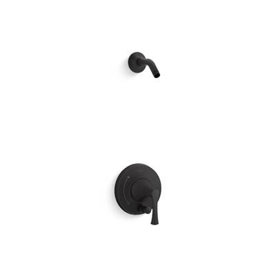 Kohler BuckleyE Rite-Temp shower trim kit with push-button diverter, without showerhead - Matte Black by Kohler