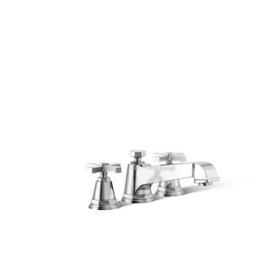 Kohler Pinstripe Pure Deck-mount bath faucet trim with cross handles - Polished Chrome by Kohler