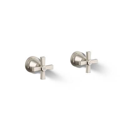 Kohler Pinstripe Pure Deck-mount bath faucet handle trim with Cross design - Vibrant Brushed Nickel by Kohler