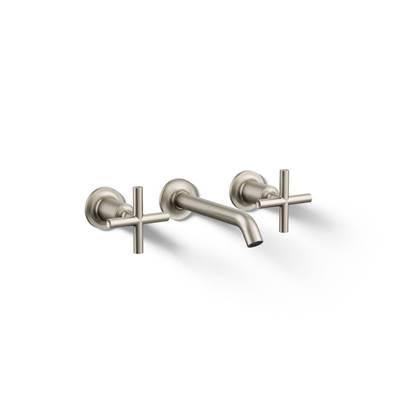 Kohler Purist Wall-mount bathroom sink faucet trim with Cross handles, 1.2 gpm - Vibrant Brushed Nickel by Kohler