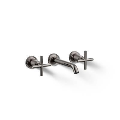 Kohler Purist Wall-mount bathroom sink faucet trim with Cross handles, 1.2 gpm - Vibrant Titanium by Kohler