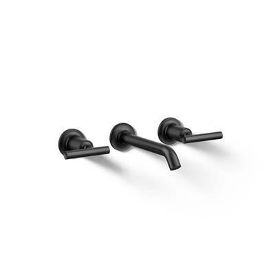 Kohler Purist Wall-mount bathroom sink faucet trim with Lever handles, 1.2 gpm - Matte Black by Kohler