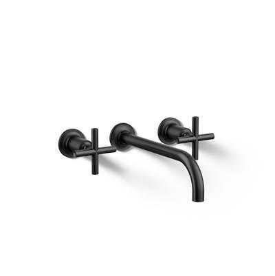 Kohler Purist Wall-mount bathroom sink faucet trim with Cross handles, 1.2 gpm - Matte Black by Kohler