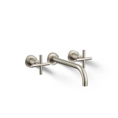 Kohler Purist Wall-mount bathroom sink faucet trim with Cross handles, 1.2 gpm - Vibrant Brushed Nickel by Kohler