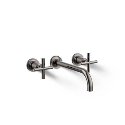 Kohler Purist Wall-mount bathroom sink faucet trim with Cross handles, 1.2 gpm - Vibrant Titanium by Kohler