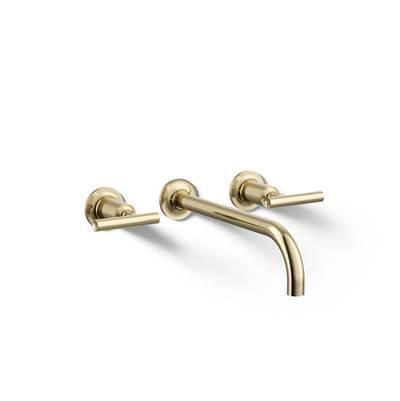 Kohler Purist Wall-mount bathroom sink faucet trim with Lever handles, 1.2 gpm - Vibrant French Gold by Kohler