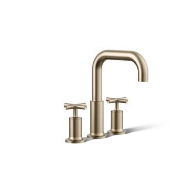 Kohler Purist Deck-mount bath faucet trim with Cross handles - Vibrant Brushed Bronze by Kohler