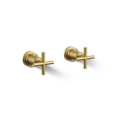 Kohler Purist Deck- or wall-mount bath faucet handle trim with cross design - Vibrant Brushed Moderne Brass by Kohler