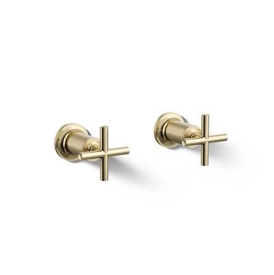 Kohler Purist Deck- or wall-mount bath faucet handle trim with cross design - Vibrant French Gold by Kohler