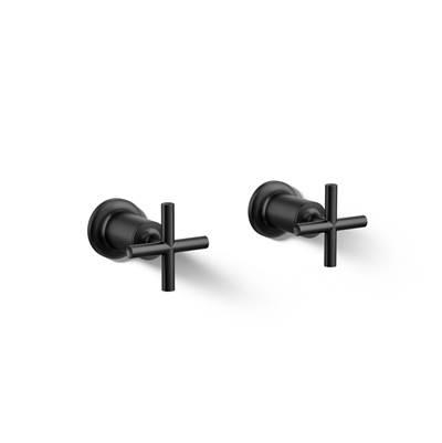 Kohler Purist Deck- or wall-mount bath faucet handle trim with cross design - Matte Black by Kohler